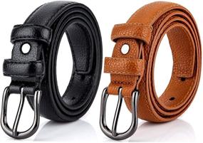 img 4 attached to Women Belts Radmire Skinny Leather Women's Accessories for Belts