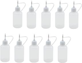 img 4 attached to 🧪 10 Pcs 30ml Precision Glue Bottles with Needle Tip Applicators - DIY Quilling Tool, Squeeze Bottles