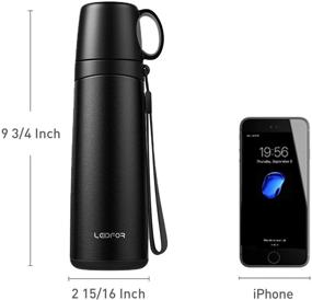 img 3 attached to ☕️ Leidfor Coffee Travel Mug - Insulated Thermal Water Bottle with Built-in Lid - Stainless Steel, Leakproof, 17 Ounce, Black