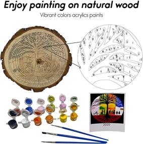 img 3 attached to 🎨 Colorful Seasons DIY Painting by Numbers on Real Wood: Fine Design for Adults - Enhance Your Home Decor with Practical and Elegant 8 Inch Natural Rustic Pine Wood Disc - Includes Hang Cord and Stand