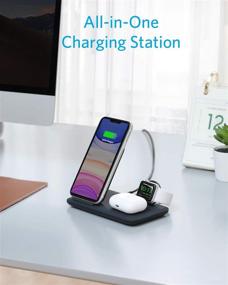 img 3 attached to 🔌 Anker PowerWave 3 in 1 Wireless Charging Station for Apple iWatch, iPhone 12, SE, AirPods Pro - Qi-Certified Stand