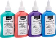 🎨 amazon basics washable color glue: best for diy slime, assorted colors, 5-oz each, 4-pack logo