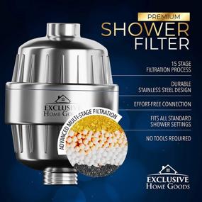 img 1 attached to 🚿 15-Stage Filtered Shower Head Combo with High-Pressure & Vitamin Infused System to Soften Water, Remove Chlorine, Heavy Metals & Impurities for Rejuvenated Skin & Hair