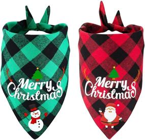 img 4 attached to 🐶 2 Pack Dog Bandanas - Christmas & Halloween Dog Scarves for Pets - Washable Cotton Neckerchief - Pet Costume Accessories for Cats & Dogs