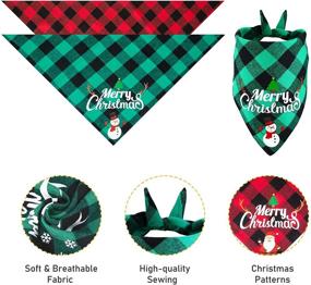 img 2 attached to 🐶 2 Pack Dog Bandanas - Christmas & Halloween Dog Scarves for Pets - Washable Cotton Neckerchief - Pet Costume Accessories for Cats & Dogs