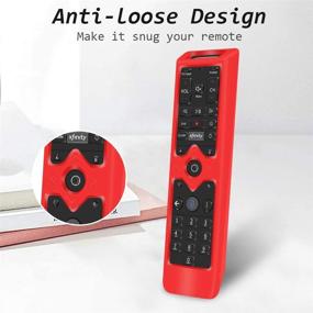 img 2 attached to 🔴 Thickened Red Silicone Protective Case for XFinity Comcast XR15 Voice Control Remote: Shockproof Bumper, Sleeve Holder with Battery Back Cover - Remote Case Skin Protector