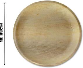 img 3 attached to 🍽️ 25 pcs of Charity Leaf Disposable Palm Leaf Like Bamboo Round Plates & Serving Tray: All-Natural, Biodegradable, Perfect for Weddings, Charcuterie Boards, BBQs, and Parties - 12" Inch Round