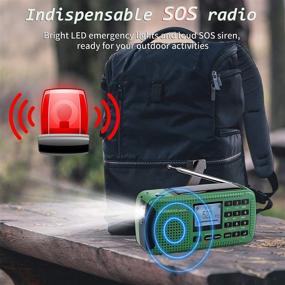 img 1 attached to Retekess HR11S Green Solar Crank Phone Charger Survival Radio – Shortwave Emergency Radio with SOS Alert, AM FM SW, Flashlight, TF Port, Clock