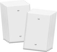 ⚡️ enerlites mid-size blank device wall plate 10 pack - unbreakable white outlet covers, ul listed - 1-gang 4.88"x 3.11", gloss finish, 8801m-w-10pcs logo