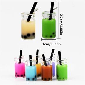 img 3 attached to 🥤 Tongcloud 40pcs Colorful Milk Tea Drink Bottle Charms for DIY Jewelry Craft Earring Keychain - Enhance Your Accessories with Charming Milk Tea Designs!