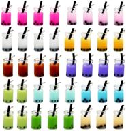 🥤 tongcloud 40pcs colorful milk tea drink bottle charms for diy jewelry craft earring keychain - enhance your accessories with charming milk tea designs! logo