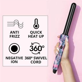 img 1 attached to 🔥 Foxy Bae Hot Tropic 25mm Curling Wand - Instant Heat Curling Iron - Professional Hair Curler for Women - 360 Degree Swivel Cord - Daily Use Hair Styling Tool for All Hair Types