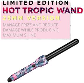 img 3 attached to 🔥 Foxy Bae Hot Tropic 25mm Curling Wand - Instant Heat Curling Iron - Professional Hair Curler for Women - 360 Degree Swivel Cord - Daily Use Hair Styling Tool for All Hair Types