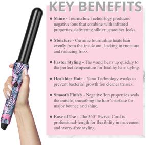 img 2 attached to 🔥 Foxy Bae Hot Tropic 25mm Curling Wand - Instant Heat Curling Iron - Professional Hair Curler for Women - 360 Degree Swivel Cord - Daily Use Hair Styling Tool for All Hair Types