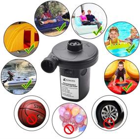 img 3 attached to 🔌 KERUITA Electric Air Pump: Rechargeable Cordless Inflator/Deflator for Pool Inflatables, Rafts, Boats & More - 12-24V DC & 120V Adaptor, 3 Nozzles Included