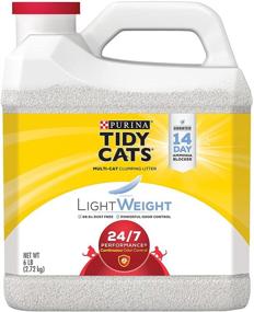 img 4 attached to Purina Tidy Cats LightWeight 24/7 Performance Multi Cat Litter - 6 lb. Jug - Low Dust, Clumping, Light Weight Formula