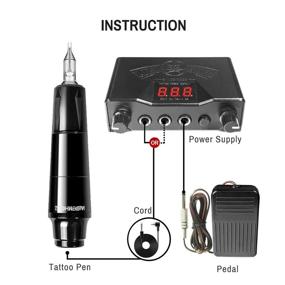 img 3 attached to 🐛 Wormhole Cartridge Tattoo Kit for Beginners: Professional Complete Tattoo Pen Kit TK108A (Black)