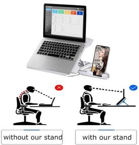 img 2 attached to 🖥️ AUSDTOOLS Laptop Stand: Portable, Adjustable, and Ventilated Holder for MacBook Pro Air, iPad, Dell, and More (White)