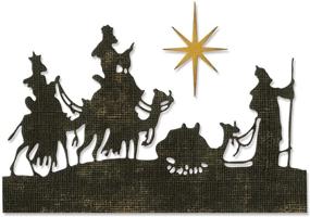 img 4 attached to 🎄 Sizzix Тонкие ножи Wise Men от Tim Holtz, 2 штуки, многоцветные, 5.25" x 2.75" - 1.5" x 2.25