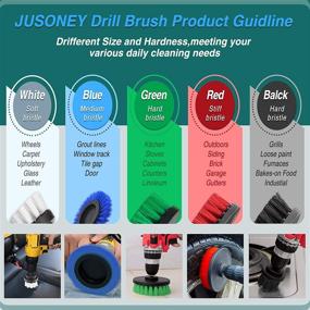 img 2 attached to 🧼 JUSONEY 20 Piece Drill Brush Attachment for Optimal Cleaning - Varying Sizes and Hardness Levels - Includes Premium Scrub Pads, Sponge, and Extended Long Attachment - Power Scrubber Brush for Grout, Tiles, Sinks, Bathtub, Kitchen