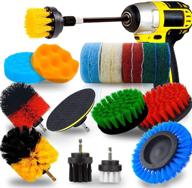 🧼 jusoney 20 piece drill brush attachment for optimal cleaning - varying sizes and hardness levels - includes premium scrub pads, sponge, and extended long attachment - power scrubber brush for grout, tiles, sinks, bathtub, kitchen logo