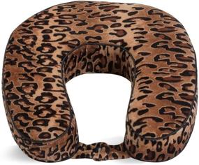 img 4 attached to 🐆 Premium Leopard Print Memory Foam Neck Pillow - Top Choice for Ultimate Cushioning and Comfort