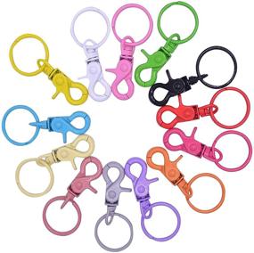 img 3 attached to 🔗 FSYEEL 40-Piece Colorful Metal Swivel Lobster Clasp Spring Snap Keychain Clips - Alloy Key Ring Clips, Swivel Trigger Clasps, Fastener Hooks, Hanging Buckles - Perfect for Jewelry Making in Random Colors