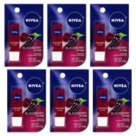 💄 уход за губами nivea черника 0,17 унций на картоне (упаковка из 6 штук): увлажняющий бальзам для губ для мягких, питательных губ логотип