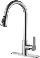 🚰 brushed kitchen faucet with pull down sprayer - cobbe high arc gooseneck stainless steel faucet with single handle for kitchen sinks, lead-free & pause mode logo