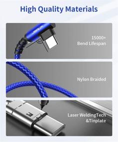 img 1 attached to 🔌 JSAUX USB C к USB C кабель 60W, [2-пакет 6,6 футов] Правый угловой зарядный шнур для Samsung Galaxy, MacBook, Pixel-синий