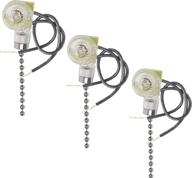 🔘 zing ear on-off ceiling fan light switch - second generation ze-109 two-wire switch for hunter ceiling fans with light - compatible, 3-pack (nickel) логотип