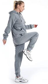 img 3 attached to Comfy and Stylish Velour Tracksuit Set: Women's 2-Piece Joggers Outfit