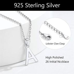 img 2 attached to 📿 SILVERCUTE 925 Sterling Silver Letters Pendant Choker Chain: Initial Necklace for Women/Girls, Polished or CZ Style, Free Gift Box