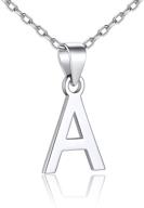 📿 silvercute 925 sterling silver letters pendant choker chain: initial necklace for women/girls, polished or cz style, free gift box logo