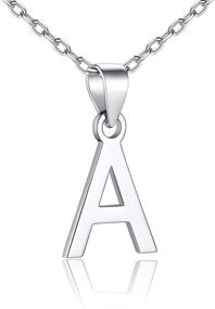 img 4 attached to 📿 SILVERCUTE 925 Sterling Silver Letters Pendant Choker Chain: Initial Necklace for Women/Girls, Polished or CZ Style, Free Gift Box