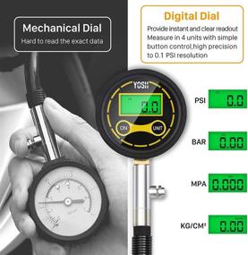 img 1 attached to 🔧 YOSH Цифровой манометр для давления в шинах -Точный 200 PSI подсвечиваемый LCD-датчик для шин SUV, мотоциклов и т. Д.