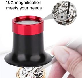 img 1 attached to 🔍 10X Aluminum Alloy Watchmaker Loupe Repair Tool for Watchmakers - Magnifying Eye Loupe Glass for Watch Repair