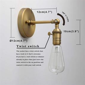 img 3 attached to Металлический настенный светильник Permo Vintage Industrial Pole Wall Mount Mini Single Bra (Anqitue)