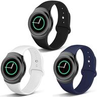 📱 nahai 3 пакета мягких силиконовых ремешков для samsung gear s2: регулируемые спортивные браслеты для замены ремешка на часы, совместимые с умными часами gear s2. логотип