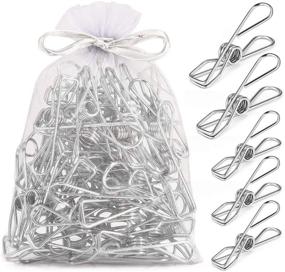 img 4 attached to Fabsome Clothespins Chip Clips: 40-Pack Strong-Grip Metal Clips for Clothes, Snacks, Pictures & More – Long-Lasting Multi-Purpose Clips for Home, Kitchen, Office – 2 Sizes Included