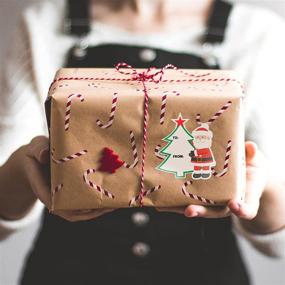 img 2 attached to 🎁 KIDPAR 420 шт. Самоклеящихся ярлыков для подарков на рождество - Идеально подходят для фестивальных подарков, упаковочной бумаги, подарочных сумок и праздничных украшений - Праздничные этикетки-наклейки.