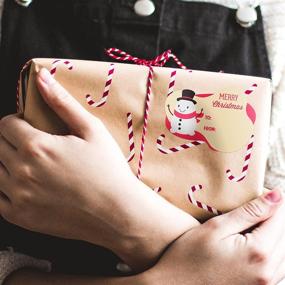 img 1 attached to 🎁 KIDPAR 420 шт. Самоклеящихся ярлыков для подарков на рождество - Идеально подходят для фестивальных подарков, упаковочной бумаги, подарочных сумок и праздничных украшений - Праздничные этикетки-наклейки.