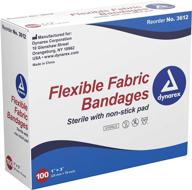 🩹 dynarex sterile adhesive fabric bandages, 1" x 3", 100 count - pack of 3 logo