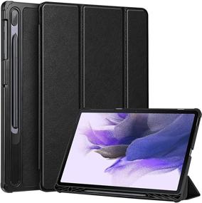 img 4 attached to 📱 Fintie Slim Case for Samsung Galaxy Tab S7 FE 12.4 inch 2021 (SM-T730/T733/T736/T738) and Galaxy Tab S7 Plus 2020, Black - Ultra Thin Lightweight Tri-Fold Stand Cover with Auto Wake/Sleep Feature