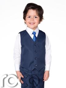 img 2 attached to 👔 Boys Blue Formal Suit Set with Neck Tie, 3 Months - 7 Years – Shiny Penny