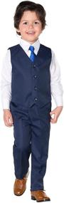 img 4 attached to 👔 Boys Blue Formal Suit Set with Neck Tie, 3 Months - 7 Years – Shiny Penny