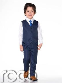 img 1 attached to 👔 Boys Blue Formal Suit Set with Neck Tie, 3 Months - 7 Years – Shiny Penny