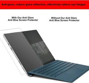 img 1 attached to 🔵 Blue Light Blocking Anti Glare Screen Protector for Microsoft Surface Pro 7 6/Surface Pro (5th Gen)/Surface Pro 4 12.3" Computer Tablet + Bonus Keyboard Cover, Eye Strain Reduction, UV Block