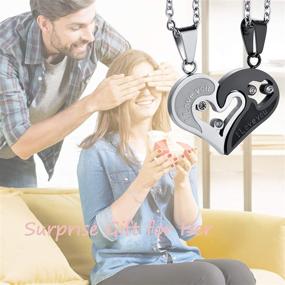 img 2 attached to 💑 Magnetic Couple Bracelet Set: Matching I Love You Necklace for Her and Him