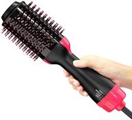 revolutionary one-step hair dryer & volumizer styler: salon-quality hot air paddle brush with negative ion generator for effortless hair straightening, curling, and volume boosting logo